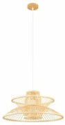 Lampadario DKD Home Decor 50 x 50 x 22 cm Marrone Chiaro Bambù 50 W