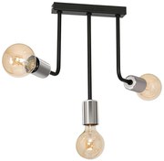 Lampadario a sospensione con supporto rigido CANDELA 3xE27/15W/230V nero