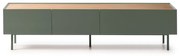 Tavolo TV in legno di rovere di colore verde-naturale 180x45 cm Arista - Teulat