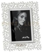 Portafoto di design corallo piccolo bianco marmo in ferro e polimet...