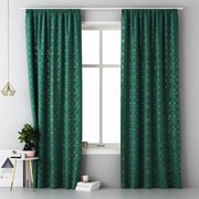 Tende decorative verde scuro su ganci 140x250 cm