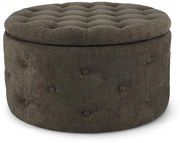 Pouf contenitore porta scarpe ERNESTINE in tessuto marrone timo