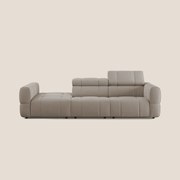 Giotto Divano con terminale e opzione relax elettrico in microfibra effetto velluto impermeabile T09 tortora