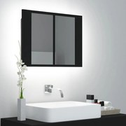 Armadietto A Specchio Con Luci Led Nero 60x12x45 Cm İn Acrilico /