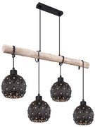 Globo 54029-4H - Lampadario sospeso con cavo JODIE 4xE27/40W/230V beige/nero