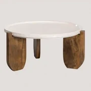 Tavolino in Legno con Ruote Uain Legno Riciclato - Sklum