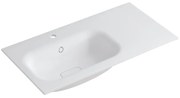 Lavabo integrale a sinistra rettangolare L 90.5 x H 15 x P 46 cm in resina bianco