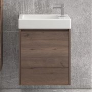 Mobile bagno 55 cm sospeso con un'anta e lavabo incasso MN-55A - KAMALU