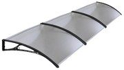 Pensilina in aluminium trasparente L 300 x P 70 cm struttura in pvc nero