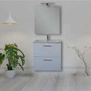 Mobile bagno Vitra 60 cm bianco salvaspazio con specchio e lampada Led