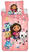 Biancheria da letto per bambini in cotone per letto singolo 140x200 cm Gabby's Dollhouse - Jerry Fabrics