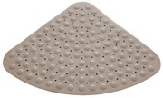 Tappeto doccia antiscivolo angolare in PVC tortora 54x54 cm