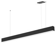 Lampada Lineare LED a Sospensione 42W 120cm Nera, PHILIPS driver CCT Colore Bianco Variabile CCT