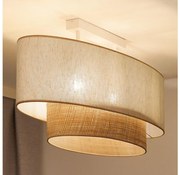 Duolla - Lampadario a plafone DOUBLE OVAL NATURE 2xE27/15W/230V color crema/beige