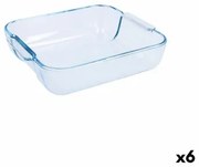 Teglia da Cucina Pyrex Classic Quadrato Trasparente Vetro 25 x 22 x 6 cm (6 Unità)