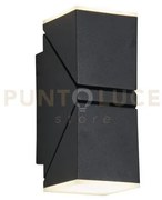 Lampada da parete esterna a led montana, nera