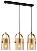 ITALUX PND-32453-3-GD+AMB - Lampadario a sospensione con filo NANESMA 3xE27/40W/230V rame