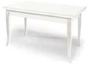 Tavolo allungabile classico in legno massello bianco 180 x 90