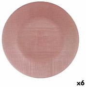 Piatto da pranzo Rosa Vetro 32,5 x 2 x 32,5 cm (6 Unità)