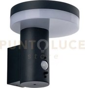 Applique led enya antracite 5w 600lm 4000k con pannello solare e se...