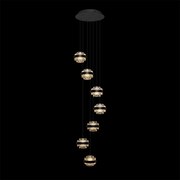 Lampadario A Sospensione Moderno Geo 7 Luci Acrilico Pulegoso Nero Opaco Led 35W