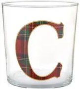Bicchiere lettera C tartan rosso in vetro 360 ml