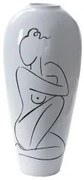 Vaso DKD Home Decor Abstract Bianco Resina Moderno (34 x 34 x 73.5 cm)