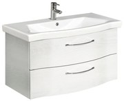 Mobile da bagno sotto lavabo rovere bianco L 90 x H 49 x P 48 cm 2 cassetti, lavabo non incluso