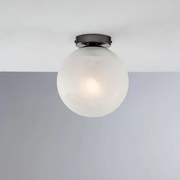 Plafoniera in ferro cromo nero 1 luce con sfera dm.20 olaf