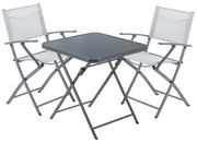 Set tavolo e sedie Emys NATERIAL in acciaio antracite per 2 persone