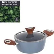 Casseruola 20 cm con coperchio azzurro New Ceramic