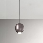 Lampadario In Metallo Contemporaneo Bullet Marrone Led Diffusore Ovale