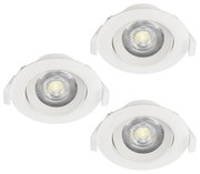 Faretto Ad Incasso Moderno Sartiano Policarbonato Bianco 3 Luci Led 4,6W