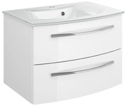 Mobile sottolavabo e lavabo Image bianco lucido L 70 x H 48 x P 48 cm 1 vasca 2 cassetti