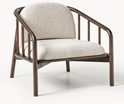 Poltrona lounge in legno di frassino con rivestimento in teddy Balin