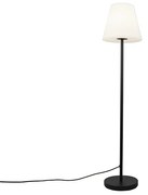Lampada da terra da esterno nera con paralume bianco 35 cm IP65 - Virginia