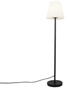 Lampada da terra per esterno nera paralume bianco 35cm IP65 - VIRGINIA