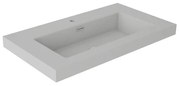 Lavabo a incasso rettangolare vasca centrale Nantes L 81 x H 6 x P 46 cm in resina grigio satinato