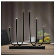 Portacandele natalizio a LED 6xLED/2xAA nero