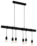 Lampadario Industrial Townshend 6 Luci Acciaio Nero