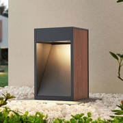 Lucande Ansala lampioncino R7s con decoro legno