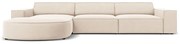Divano angolare in velluto beige (angolo sinistro) Jodie - Micadoni Home