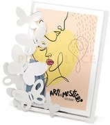 Porta foto butterly piccolo bianco in ferro 16x20cmh(13x18formatofoto)