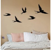 SET 5x Decorazione da muro uccelli metallo