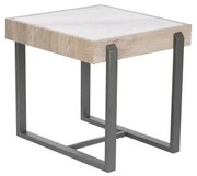 Tavolo aggiuntivo Home ESPRIT Bianco Grigio Naturale Metallo 50 x 50 x 50 cm