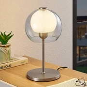 Lucande Kaiya lampada da tavolo con paralume in vetro