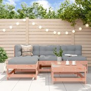 Set divani giardino 5 pz con cuscini legno massello di douglas