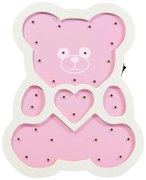 Lampada LED per bambini LED/2xAA orso rosa