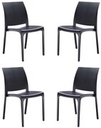 VOLGA - sedia da giardino in plastica set da 4