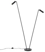 Lampada da terra moderna nera 2 luci GU10 35mm - Thomas